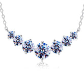 Handmade Sterling Silver Necklace 2.8 Carat Princess Smile Moissanite Pendant With Gift Wrapped Box For Her Woman Wife Girlfriend Daughter Present For Birthday Valentine Wedding Anniversary