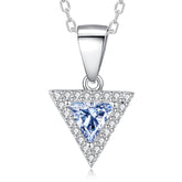 Handmade Sterling Silver Necklace Rriangular Star Moissanite Pendant With Gift Wrapped Box For Her Woman Wife Girlfriend Daughter Present For Birthday Valentine Wedding Anniversary