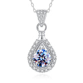 Attalen Handmade Sterling Silver Necklace Teardrop Classic Moissanite Pendant With Gift Wrapped Box For Her Woman Wife Girlfriend Daughter Present For Birthday Valentine Wedding Anniversary…