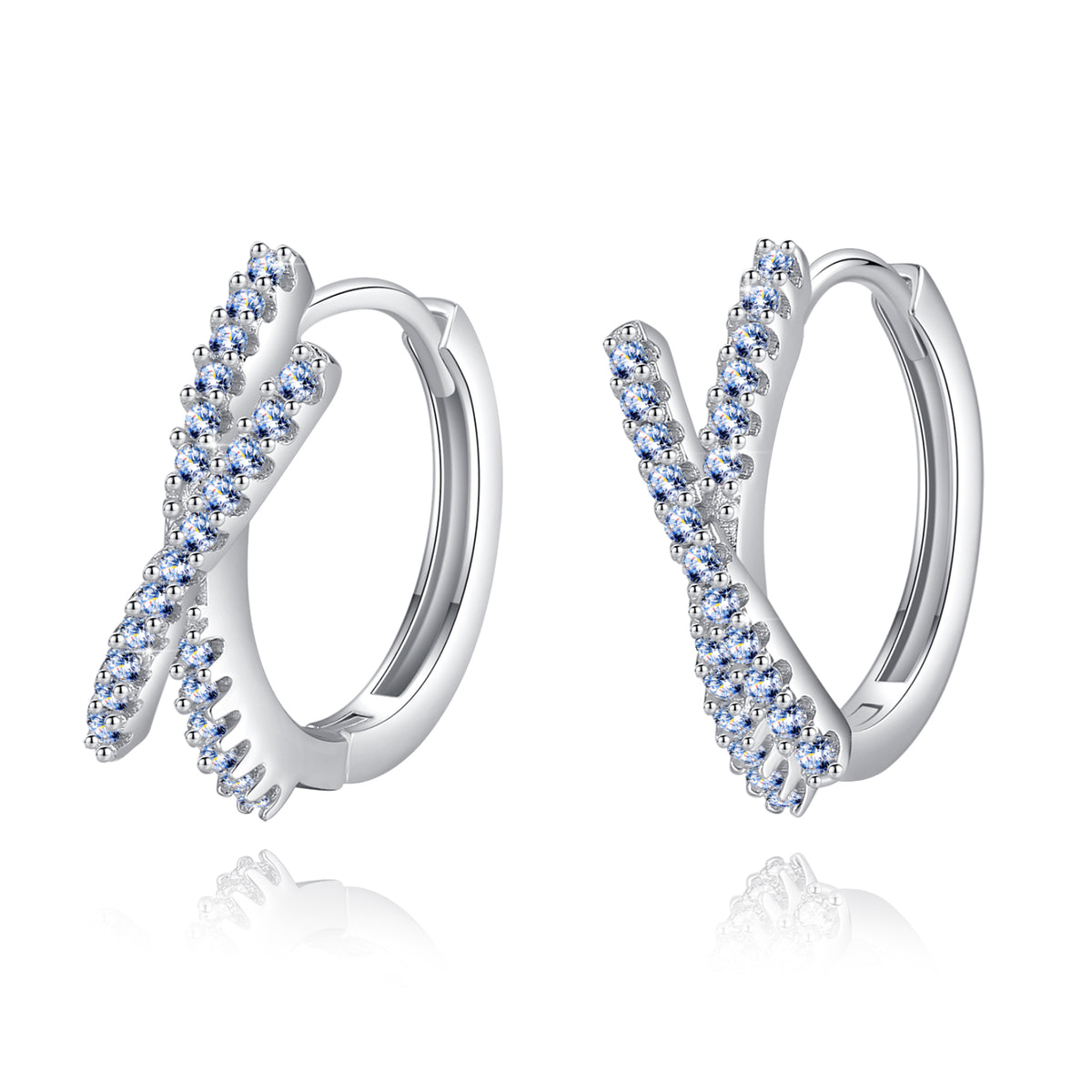 Handmade Sterling Silver Earrings Moissanite Intertwined Threads Clips With Gift Wrapped Box For Her Woman Wife Girlfriend Daughter Present For Birthday Valentine Wedding Anniversary