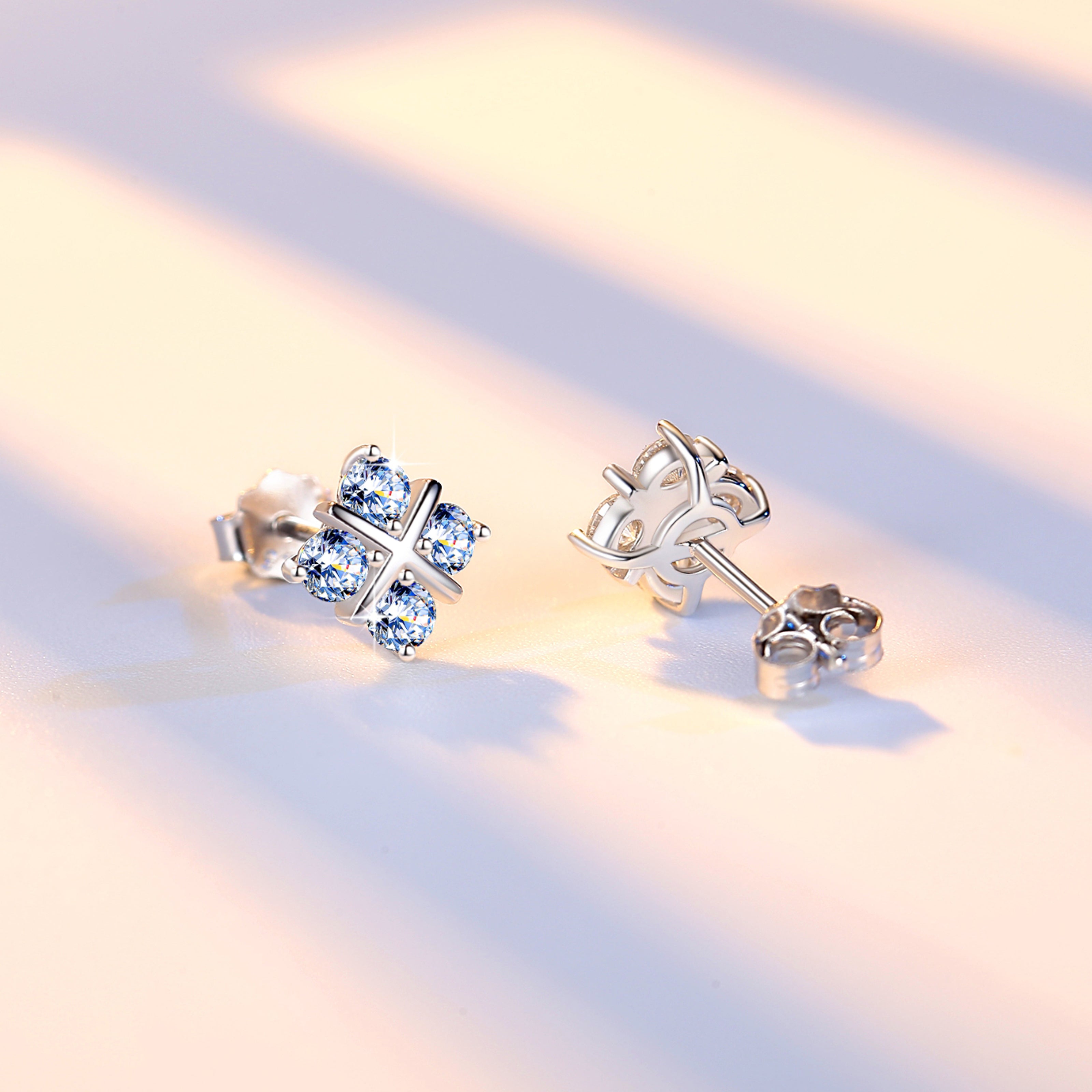 Handmade Sterling Silver Earrings Rhombus Moissanite Dangle With Gift Wrapped Box For Her Woman Wife Girlfriend Daughter Present For Birthday Valentine Wedding Anniversary