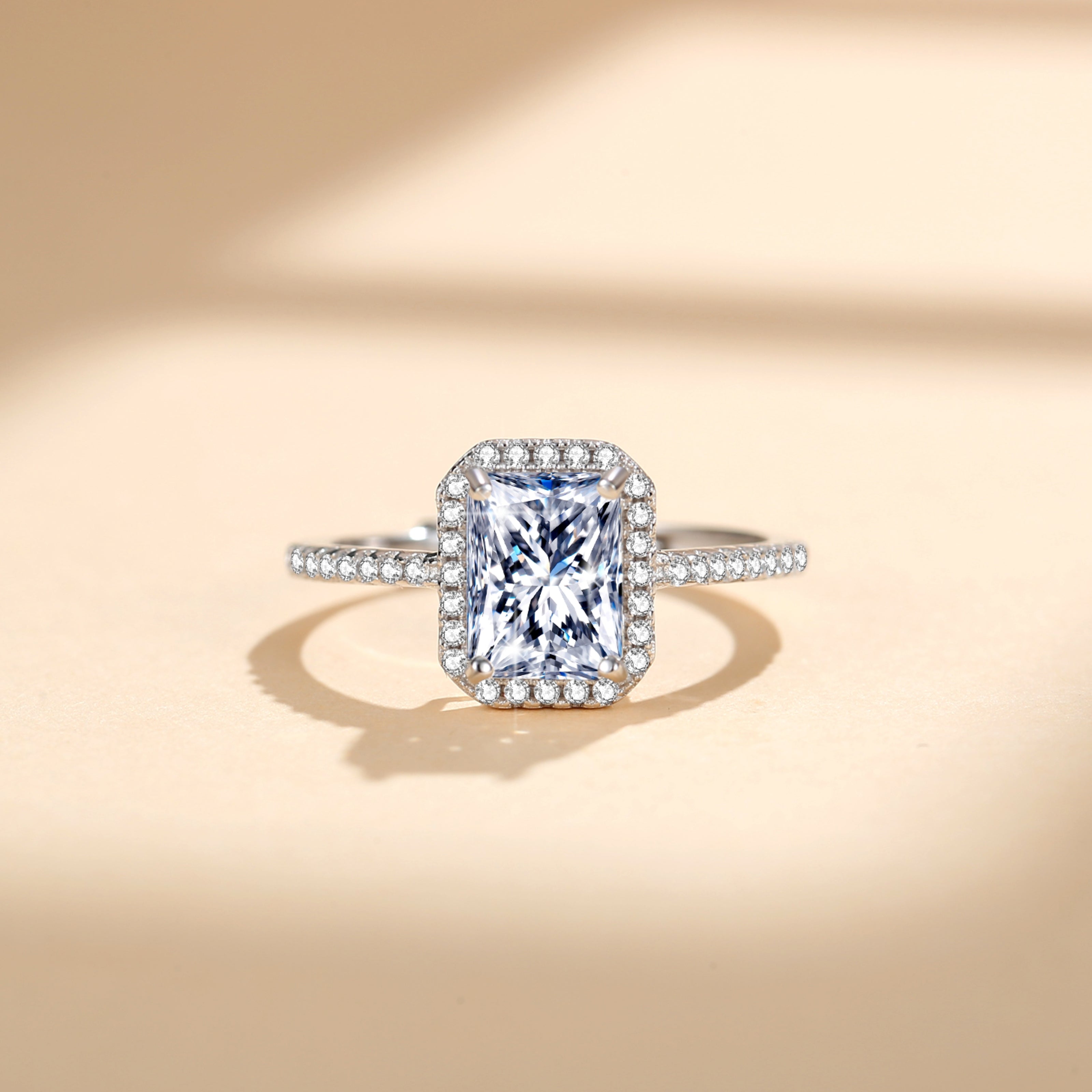 Handmade Sterling Silver Ring 2.0ct Oval Shape Moissanite Pavé Setting Proposal Solitaire With Gift Wrapped Box For Her Woman Wife Girlfriend Engagement Birthday Valentine Anniversary