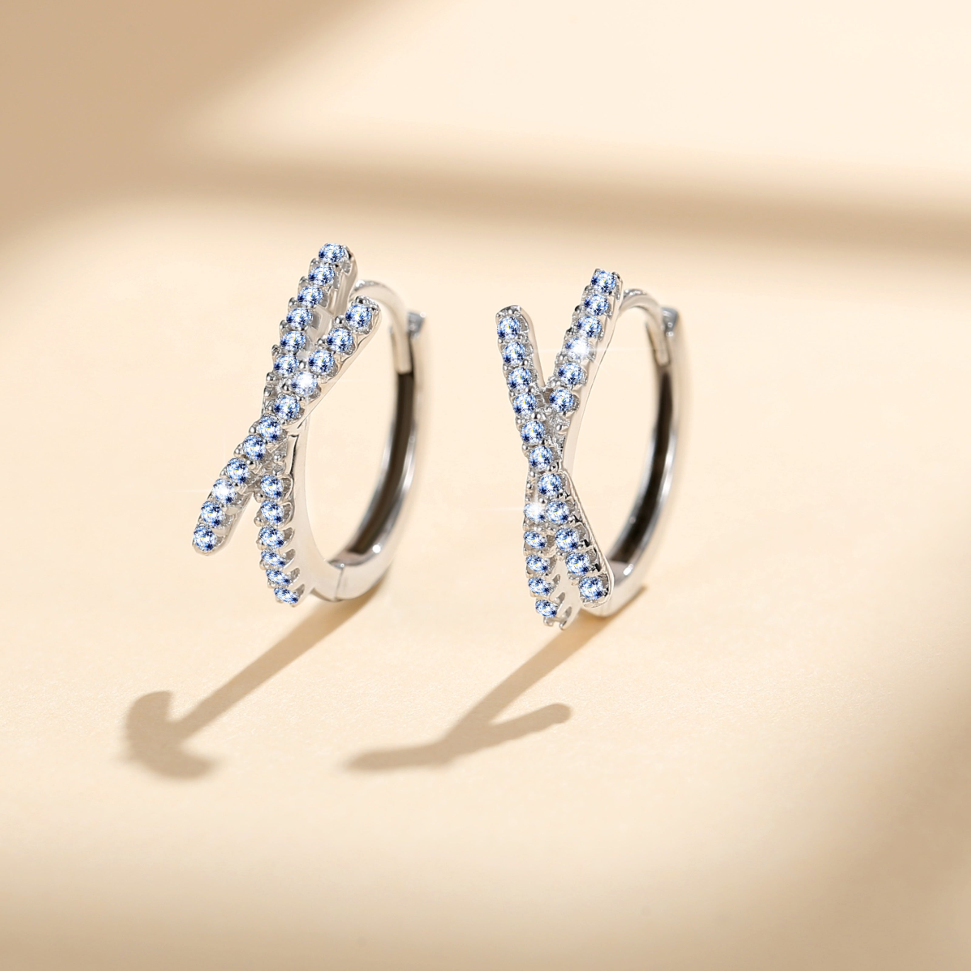 Handmade Sterling Silver Earrings Moissanite Intertwined Threads Clips With Gift Wrapped Box For Her Woman Wife Girlfriend Daughter Present For Birthday Valentine Wedding Anniversary