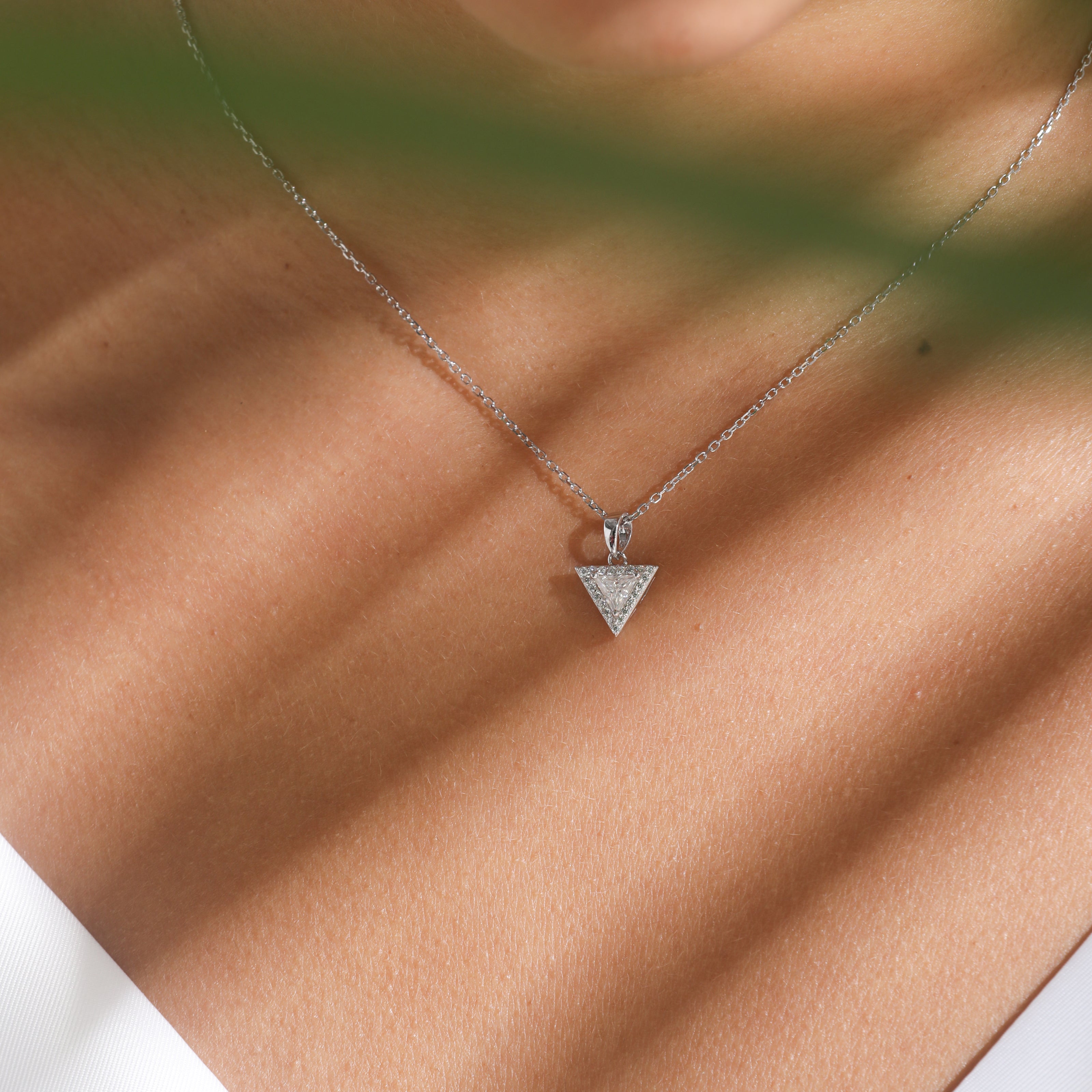 Handmade Sterling Silver Necklace Rriangular Star Moissanite Pendant With Gift Wrapped Box For Her Woman Wife Girlfriend Daughter Present For Birthday Valentine Wedding Anniversary