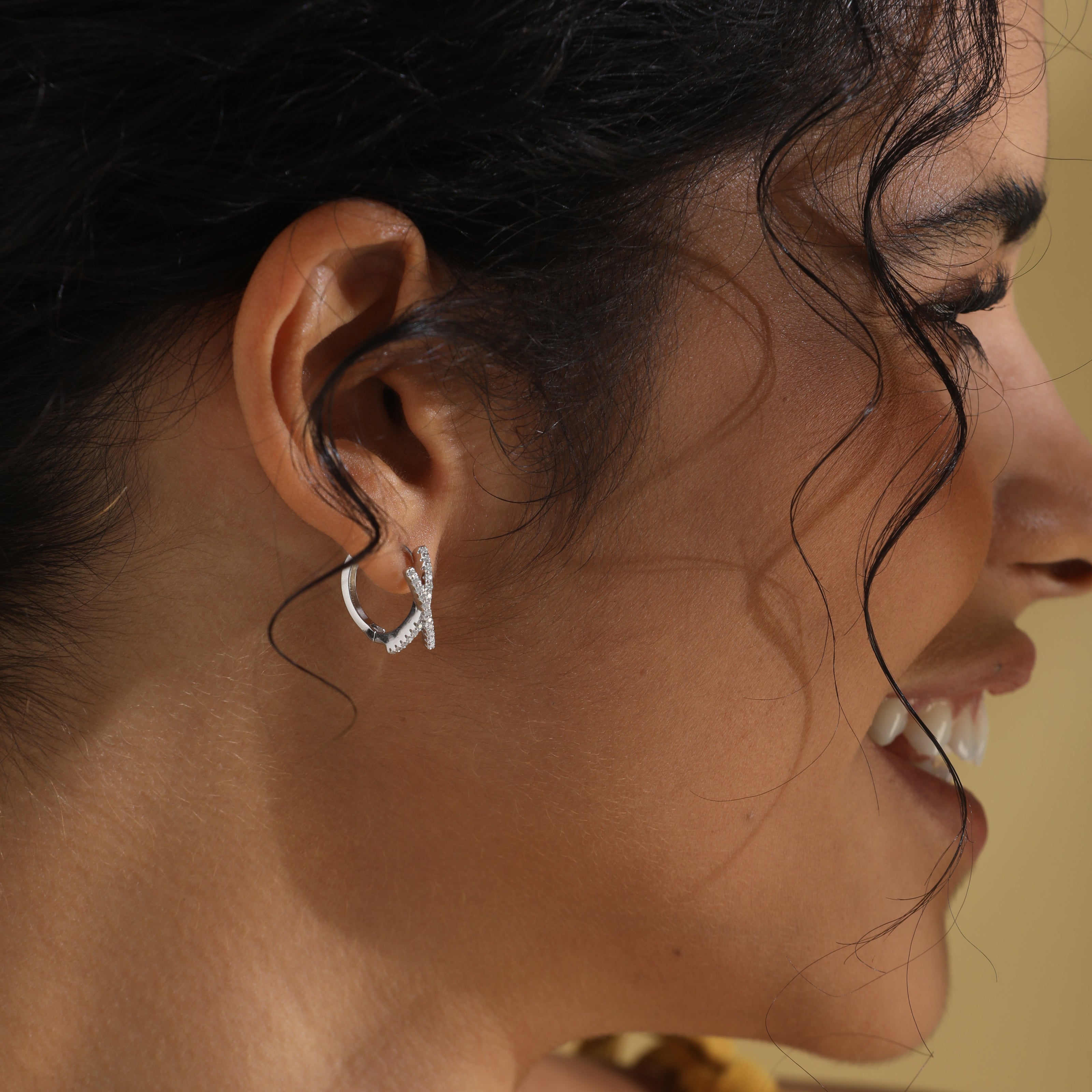 Handmade Sterling Silver Earrings Moissanite Intertwined Threads Clips With Gift Wrapped Box For Her Woman Wife Girlfriend Daughter Present For Birthday Valentine Wedding Anniversary