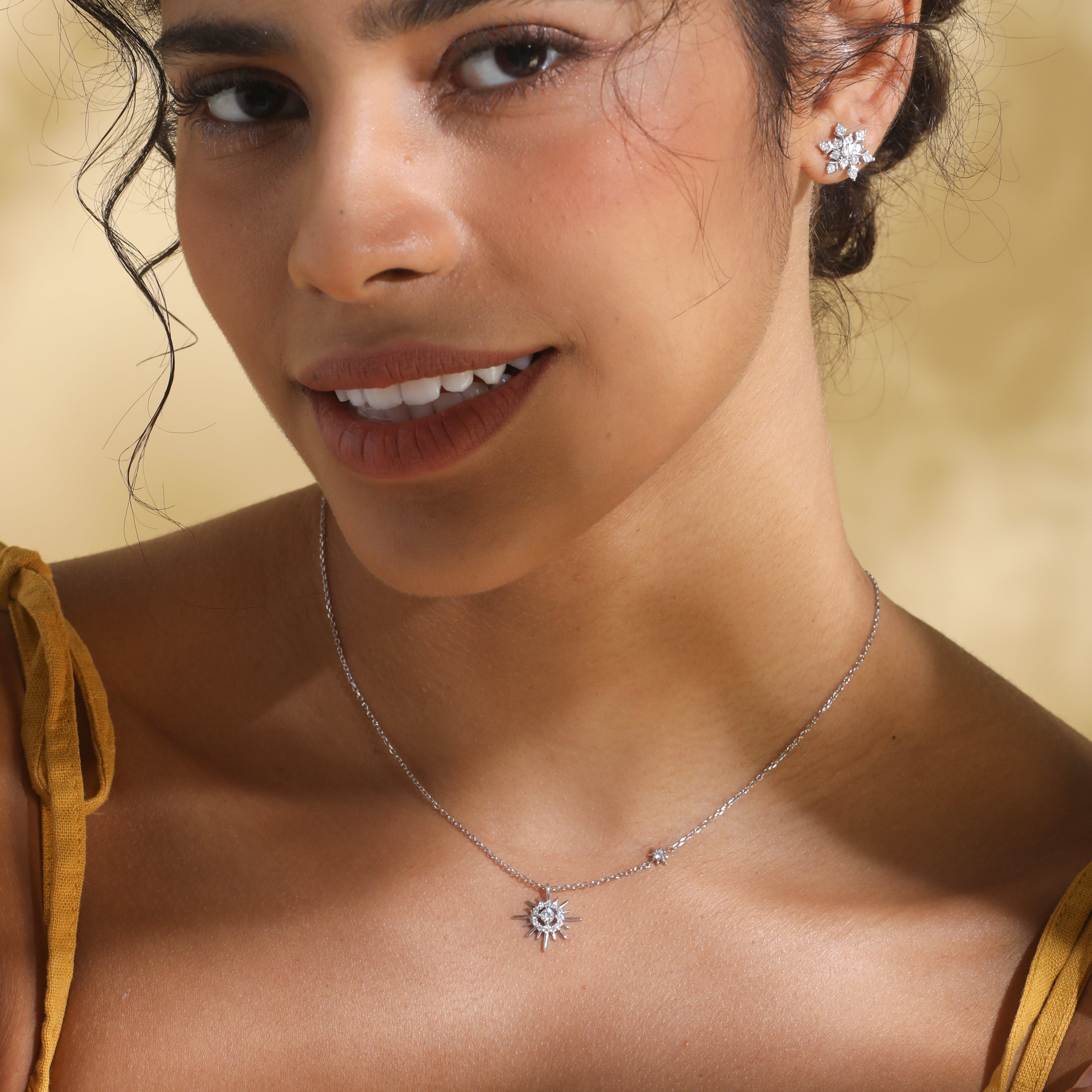 Handmade Sterling Silver Necklace Polaris Moissanite Pendant With Gift Wrapped Box For Her Woman Wife Girlfriend Daughter Present For Birthday Valentine Wedding Anniversary